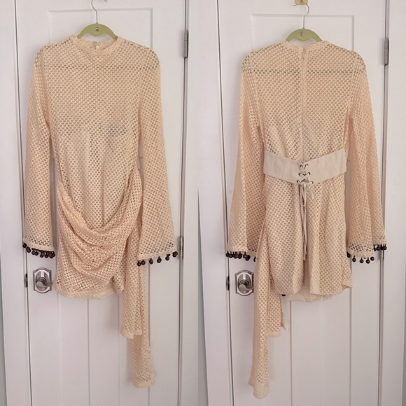 Andrea Iyamah Egu Crochet Mesh Mini Dress NEW with tags - Picture 3 of 10